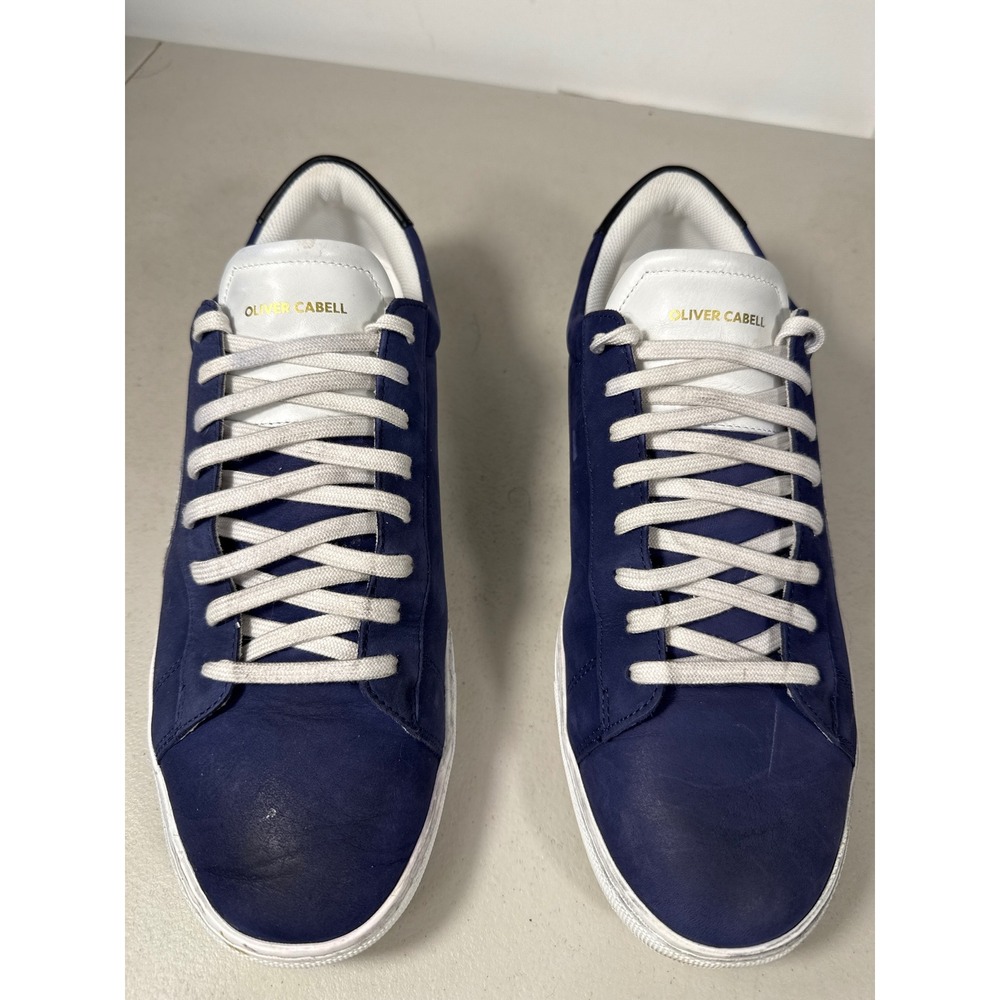 Oliver Cabell Low 1 Ocean Blue Nubuck Sneakers Navy White Low Top Shoes Sz 12